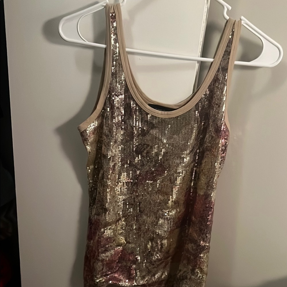 Sequin Gold Tank Top